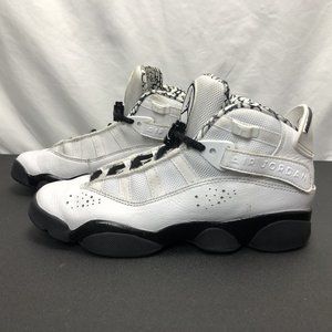 Air Jordan 6 Rings Retro Shoes Size 4Y White Black Metallic Gold GS DJ6163-107